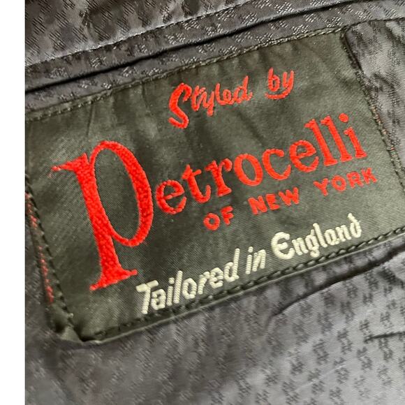 VTG Men's Black Petrocelli Alexandre Oxford London Wool Blazer Size 46R EXC - Picture 4 of 13